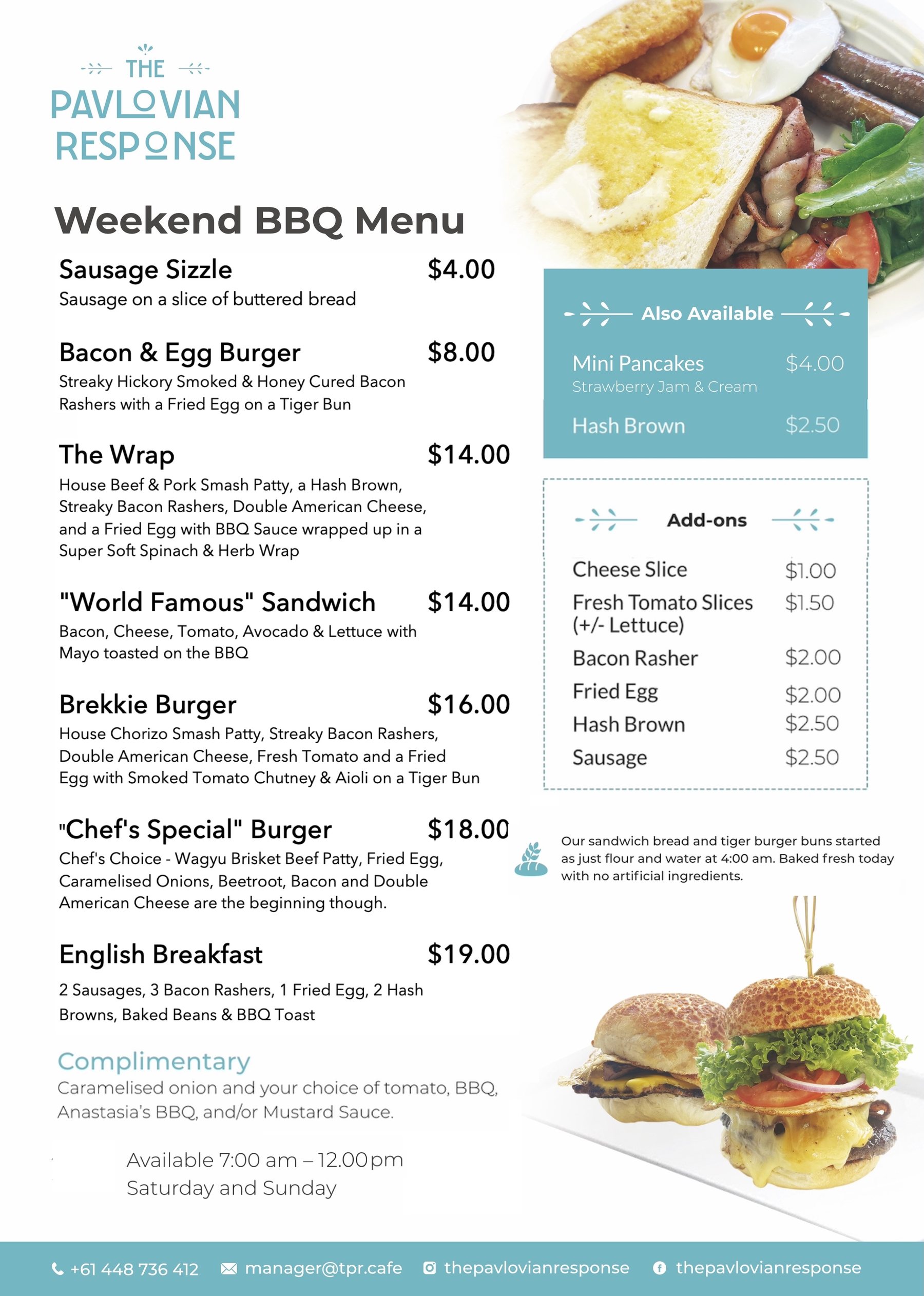 Weekend breakfast at Grange Social Bowls Club